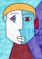 Portret kubistyczny - prace uczniów klasy VII_20231116_2