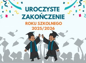 Plakat z napisem uroczyste zakończenie roku szkolnego